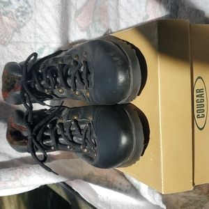 Women's Size 11 Vintage-New in Box Black Leather Winter Boots "Cougar" Portugal